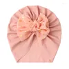 Hats Lovely Shiny Bowknot Kids Hat Cute Solid Color Baby Girls Turban Soft Thread Born Infant Cap Beanies Head Wraps