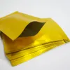 100pcs Matte Golden Aluminium Foil Bacha plana Mylar Bolsa de pl￡stico Bolsa de embalagem de ouro idiota sed￡vel