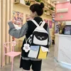 School Bags Multiple Pocket Waterproof Nylon Women Backpack Contract Color Large Capacity Schoolbag Teenage Girls Travel Bag Book Mochila