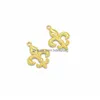 Charms 200pcs/Lot Fleur de lis hanger Antiek Sier Bronze Gold Colors 29x20mm goed voor ambachtelijke drop levering 202 DH05R