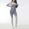 Active Sets 2023 Ladies Fashion Women's Clothing Set Quick-drying Fitness Tops Long-sleeved Gradual Hip-lifting Tight Cycling Sportswear