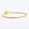 Pulsera de corchete de corazón chapado en oro amarillo para Pandora CZ Diamond Wedding Jewelry Cadena de mano para mujer Pulseras de cadena de serpiente de plata esterlina con caja original