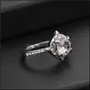 Solitaire Ring Bridal Elegant Rings for Women Wedding Engagement Fashion Jewelry with FL Shiny Cubic Zircon Female Drop Delivery DHX6V