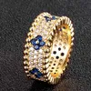 Bandringar Zlxgirl New Women's Gold Finger Ring Bridal Bijou Five Color Cubic Zirconia Wedding Rings Fne Woman Copper Anel Aneis Free Bags G230213