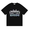 2023 デザイナー夏メンズ Tシャツレディース rhude デザイナー男性トップスレターポロ刺繍 tシャツ服半袖 tシャツ大 Tシャツ販売