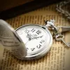 Pocket Watches Brand Vintage Silver Smooth Case White Dial Analog Quartz Relogio Key Long Chain Pendant Men Watch Jewelry Gift/KSP001