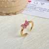 Band Rings Trendy Butterfly Rings For Women Men Lover Couple Rings Set Friendship Engagement Wedding Open Rings 2022Jewelry Ring New G230213