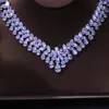 Chains Exaggeration White Stone Cubic Zirconia Choker Wedding Necklace For Bride CZ Big Statement Water Drop Crystal 2023