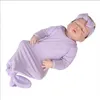 Newborn Sleeping Bags Caps Set Solid Rompers Headband Suit Anti Kick Climbing Clothes Knotted Onesie Pajamas Set Homewear Sleepwear BC291