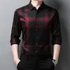 herr designer randiga skjortor f￶r m￤n kl￤der koreansk mode l￥ng￤rmad skjorta lyxkl￤nning avslappnad kl￤der tr￶ja