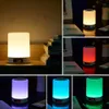 مكبرات صوت محمولة ضوء ليلي مع Bluetooth اللاسلكي البطاقة اللمسة اللمسة لون LED Bedside Lamp