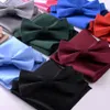 Solid color Groom Wear Plaid Groom Ties With Free Kerchief Different Color Men Suit Groom Ties