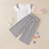 Girls Fashion Clothing Sets New Summer Top and Striped Pants Outfit Pcs Kids Casual Cute Clothes Suit Years