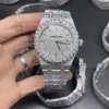 The latest men's hip hop watch in 2023 large diamond bezel top quality electroplated shiny watch CZ diamonds full diamond fac257j