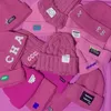 Beanies Beanie/Skull Caps Rosy Pink Knited Hat Wool Keep Warm Beanie Student Tide Ins 2023 Women Autumn Winter Spring Stripe Letter Female