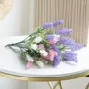 Decorative Flowers Simulation 7 Heads Tufting Lavender Home Indoor And Outdoor Decoration Artificial Desk Accessories Pography Props