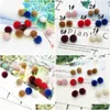 Breloques 200 Pcs/Lot peluche fourrure Ered boule perles bricolage pompon pendentif pour collier Bracelet boucle d'oreille fabrication de bijoux goutte Deli Dhgyk