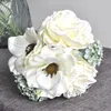 Decoratieve bloemen Noordse pioenro -boeket ANEMONE Wedding Bridal Silk Artificial Diy Home Decor