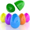 Oeufs de pâques géants remplissables de 6 pouces, jouets colorés en plastique brillant, debout, œufs Surprise de chasse, couleurs assorties