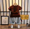Set di abbigliamento BAMBINI T-shirt sportiva Pantaloncini in denim Abiti Abiti casual per bambini Abiti con stampa di lettere per neonati