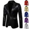 Mens Suits Blazers Élégant hommes Blazer décontracté mince Fitness formel un bouton bureau costume Blazer manteau haut paillettes costume veste Masculino Blazers Men 230213