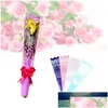 Gift Wrap 100Pcs Poly Decorations Flower Packaging Bag Paper Rose Bouquet Heart Pattern Transparent Triangle Single Diy Drop Deliver Dhjds