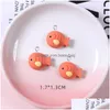 Breloques 10 pièces Mini animaux mignons résine plate pour la fabrication de bijoux bricolage pendentifs boucles d'oreilles Bracelet collier accessoires résines Caboch Dhsi0