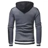 Herren Hoodies 2023 Herren Kapuzenpullover Frühlingsmode Slim Warm Outwear Winter Wit Hat Patchwork