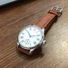 リストウォッチ44mm GeervoロゴなしサファイアクリスタルまたはミネラルガラスホワイトダイヤルアジアンETA 6498運動ステンレス鋼ケースメカニカル