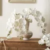 Decorative Flowers White Orchid Large 100CM Phalaenopsis Branch Real Touch Artificial Flower Office Table Decoration Party Event Centerpiece