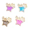 Charms 100Pcs/Lot 18X18Mm Enamel Shooting Star Pendant Diy Jewelry Accessories For Necklace Bracelet Making In Gold Metal Drop Dh6Cv