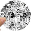 60 Stück schwarz-weiße Kunst-Collage-Poster-Aufkleber, Vintage Matisse illustrierte abstrakte Graffiti, Kinderspielzeug, Skateboard, Auto, Motorrad, Fahrrad, Aufkleber