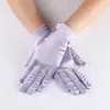 Gants de Cosplay élastiques en Satin, 3 pièces/ensemble, fournitures de fête, longueur de 22cm, gants courts d'halloween pour femmes, gants de dîner Sexy pour spectacle de mariage