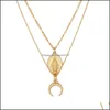 H￤nge halsband vackra mtilayer h￤ngen chic charm choker halsband bohemiska smycken grossist f￤rg guldkedjor sl￤pp leverans dhh2y