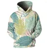 Męskie bluzy z kapturem CloudStyle Cosplay Men Big Leaf Print 3D Bluza Hawaiian Pullover Hip Hop Streetwear Funny Tracksuit Coats Drop Ship