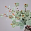 الزهور الزخرفية 1pcs الأوكالبتوس الحرير الاصطناعي الزفاف