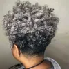 Cola de caballo cabello humano sal y pimienta peinado impresionante bobinas apretadas rizado rizado corto natural fresco y en tendencia cola de caballo bollo updo postizo 1pcs