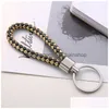 Key Rings Leather Rope Alloy Fashion Men Women Chains Handmade Weave Car Pendant Holder Valentine Day 0 46Jh J2B Drop Delivery Jewelr Dhcdi