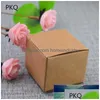 Gift Wrap 13 Sizes 50Pcs Square Kraft Carton Paper Box Small White Cardboard Packaging Craft Soap Drop Delivery Home Garden Festive Dh1C2