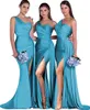 Country Bohemian Elegant 2023 One Shoulder Bridesmaid Dresses Mermaid Floor Length Pleated Robes Women Wedding Guest Formal Wears 7885204