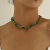 Ras du cou irrégulière pierre collier pour femmes vert 2023 mode bijoux court femme clavicule chaîne Simple