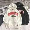 Мужские толстовка толстовок Boston Brooklyn Pritter Print Print Hoodie Pave Негаба