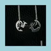 Pendentif Colliers Amitié Collier Chameau Elk 2Pcsor Ensemble Animal Chasse Bijoux Ami Drop Delivery Pendentifs Dhsvw