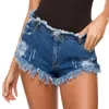 Shorts Pour Femme Décontracté Taille Haute Denim Femmes Cowboy Taille Gland Trou Doublé De Fourrure Jambes Ouvertures Grande Taille Sexy Jeans Courts