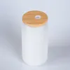 12 oz 16 oz cam kavanoz Bambu kapaklı saman kapalı teneke kutu depolama şişeleri konteyner mutfak saklama gevşek çay kahve fasulyesi şekeri tuzu yeni