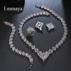 Bröllopsmycken uppsättningar Emmaya lyxig stil blommor form fascinerande design fyrdelar set mode halsband för kvinnlig lysande smycken party klänning 230211