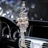 Interior Decorations Creative Car Pendant Ornaments Swan With Diamond Hanging Decor Rearview Mirror Automobile Suspension Accessories Gifts