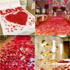 装飾的な花100/500/1000pcsカラフルなシルク人工バラの花びらを愛しているロマンチックな暖かいバレンタインデーウェディングパーティーの花の恩恵