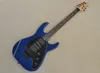 Guitare électrique à 6 cordes en frêne bleu transparent, avec Humbuckers Floyd Rose, manche en palissandre personnalisable