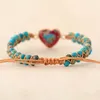 Pulseras de tenis de doble capa en forma de corazón Pulsera tejida a mano de piedra emperador Regalo de cumpleaños